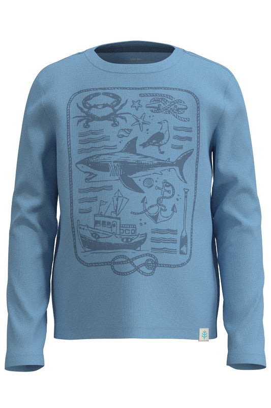 Kid's Coco Plum Everyday Long Sleeve T-Shirt | Arctic Bue Sea Tales