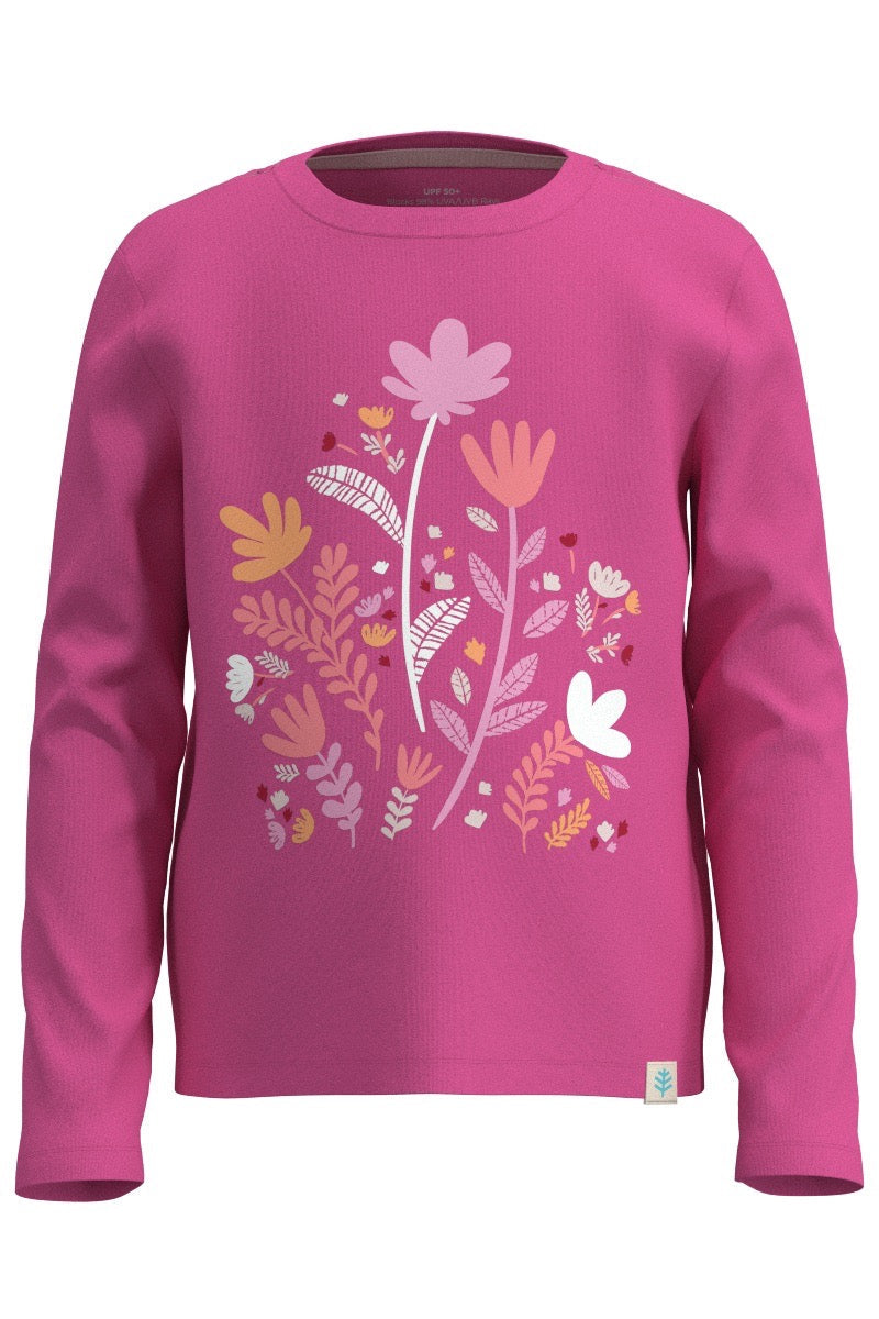 Kid's Coco Plum Everyday Long Sleeve T-Shirt | Tulip Pink Blooming Forest