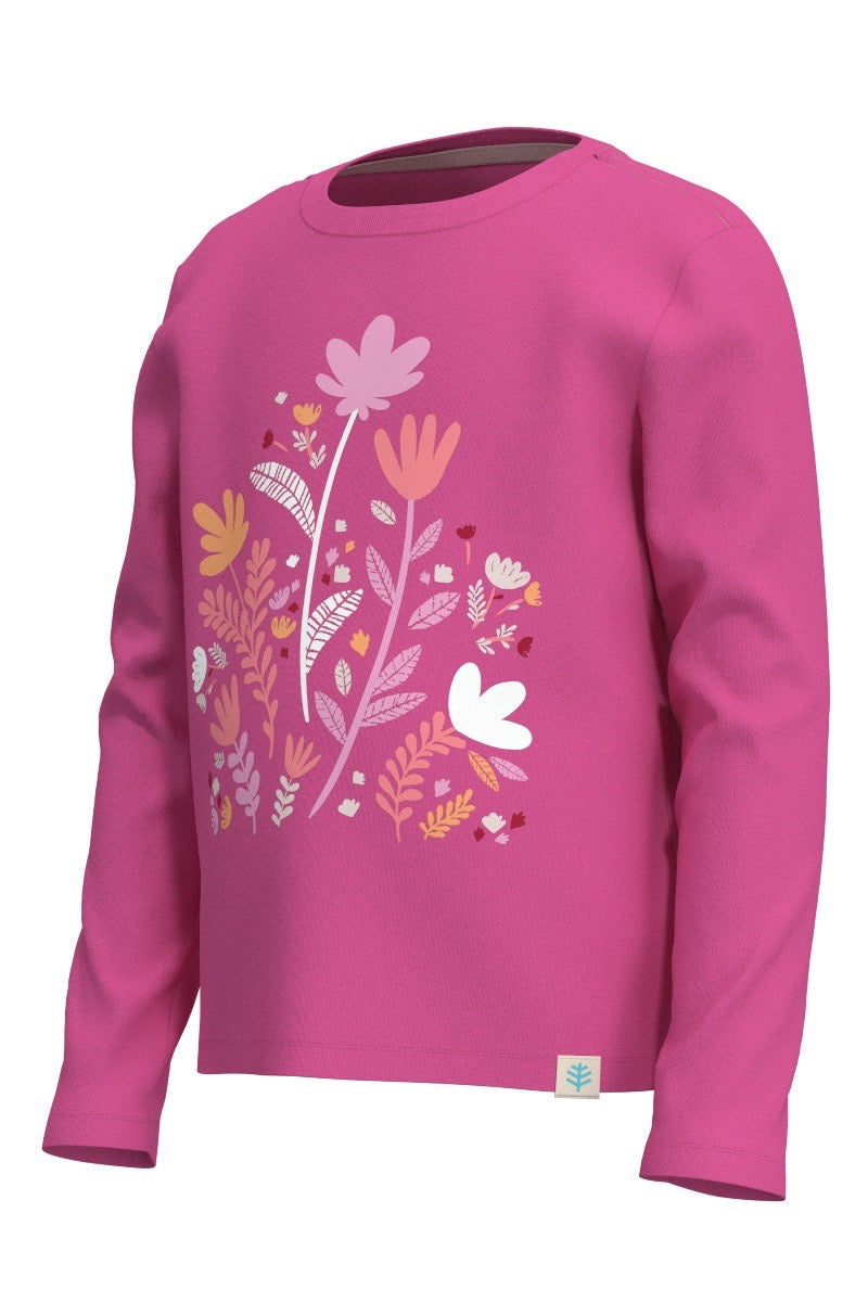 Kid's Coco Plum Everyday Long Sleeve T-Shirt | Tulip Pink Blooming Forest