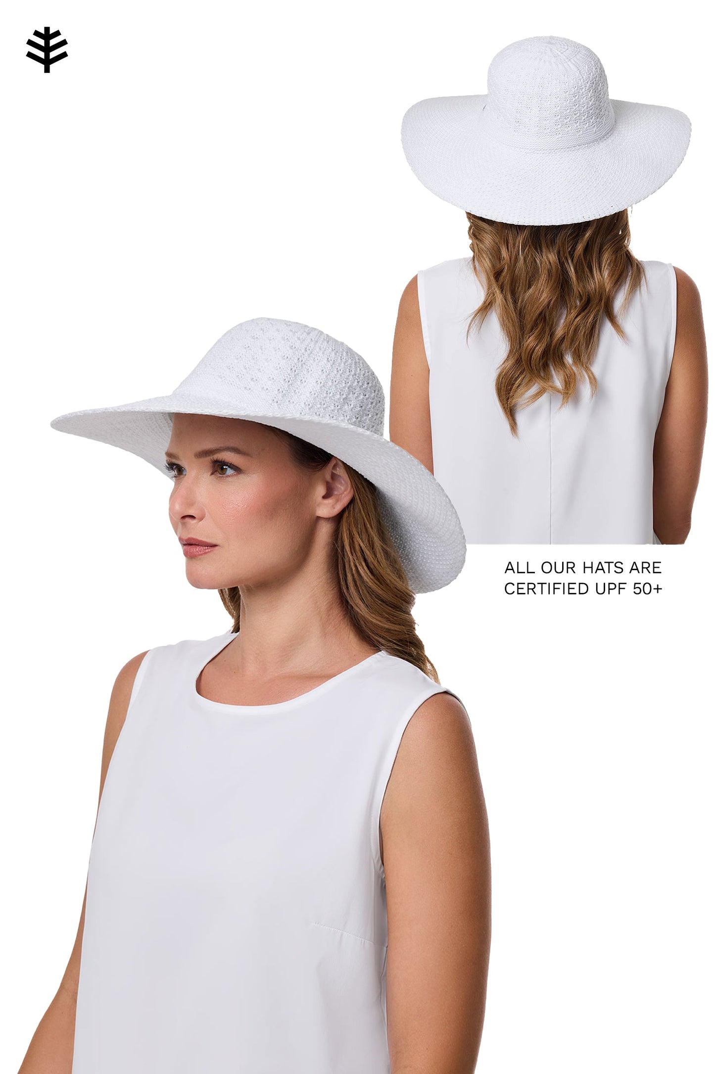 Women's Perla Packable Wide Brim Hat | White