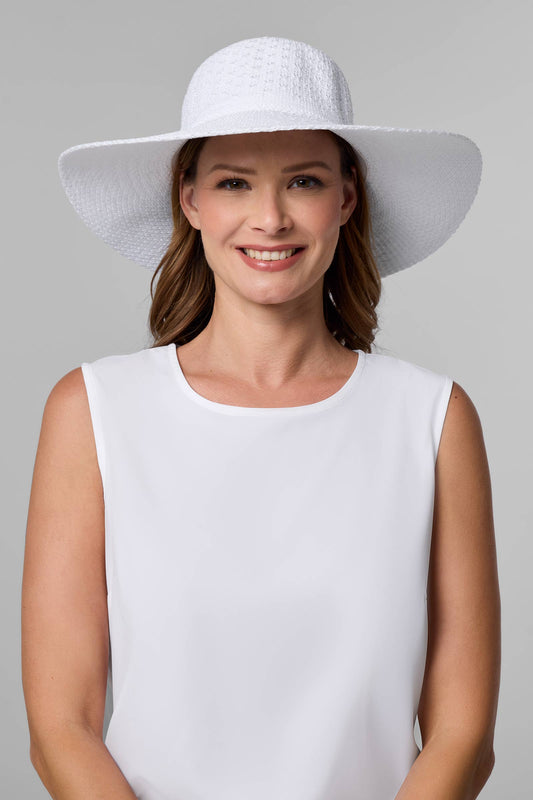 Women's Perla Packable Wide Brim Hat | White