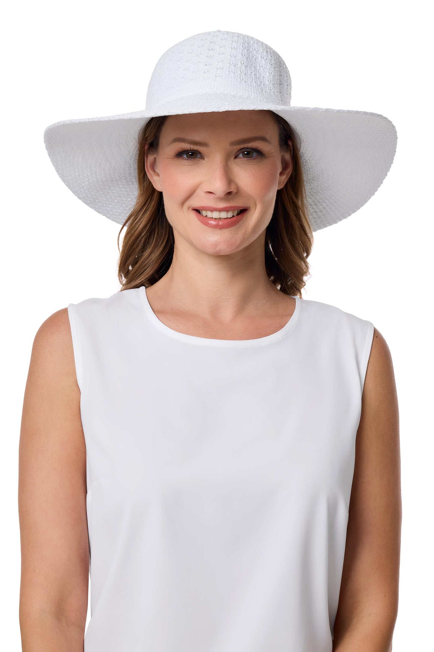 Women's Perla Packable Wide Brim Hat | White