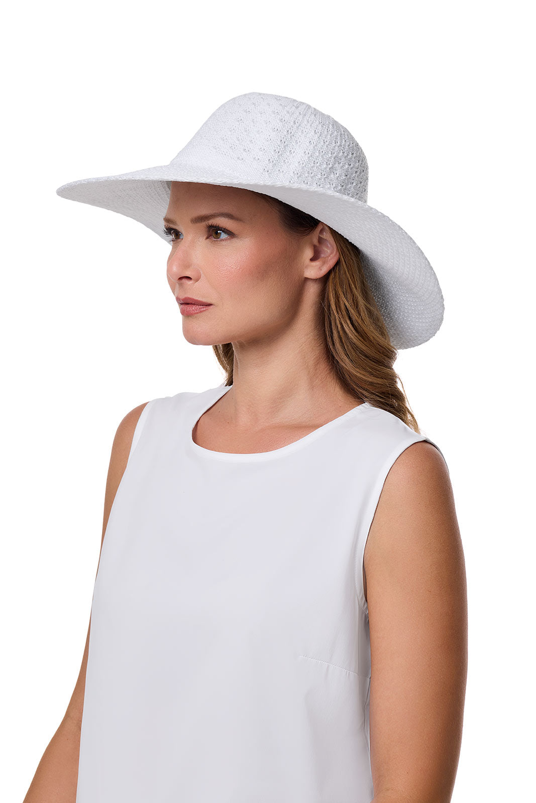 Women's Perla Packable Wide Brim Hat | White