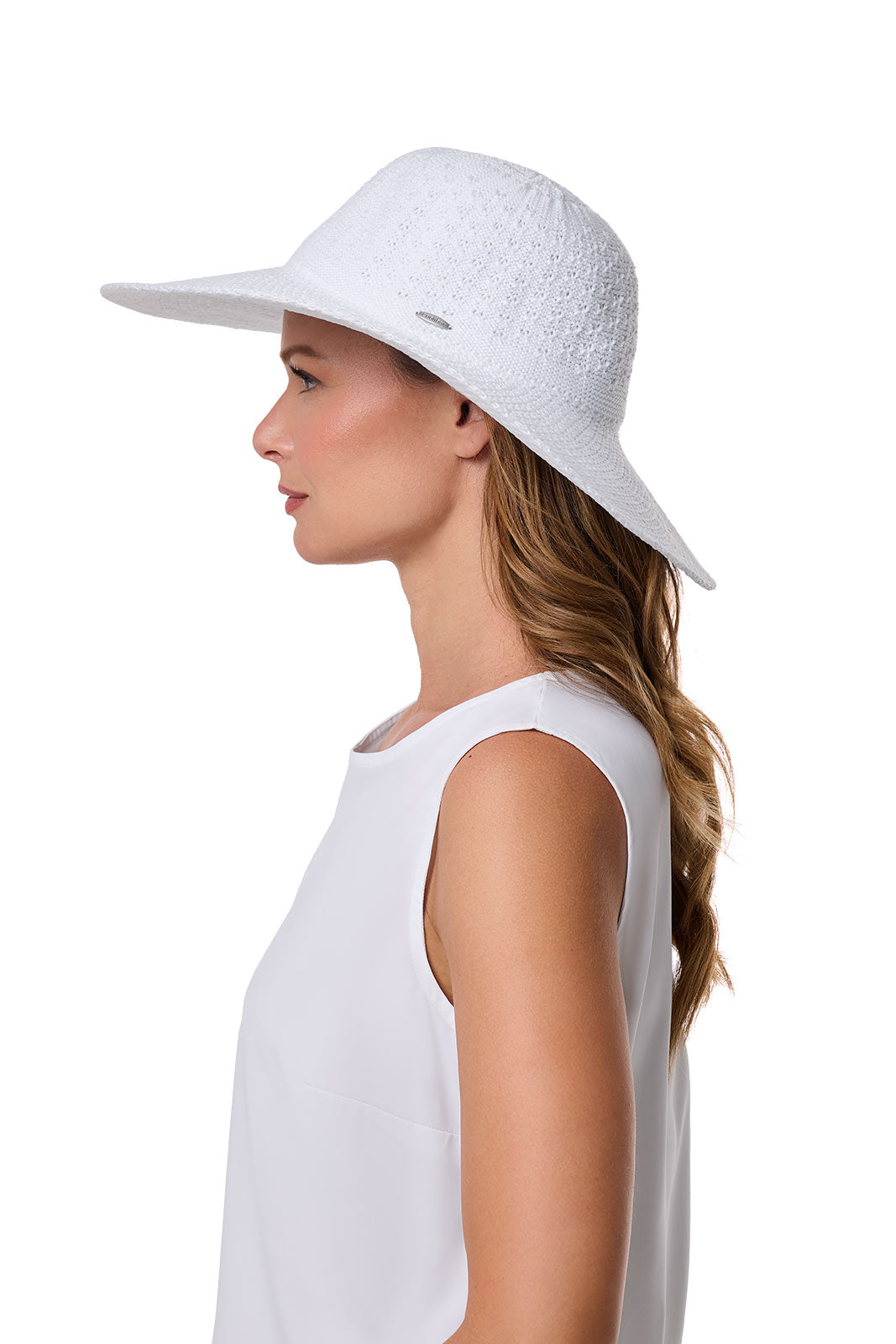 Women's Perla Packable Wide Brim Hat | White