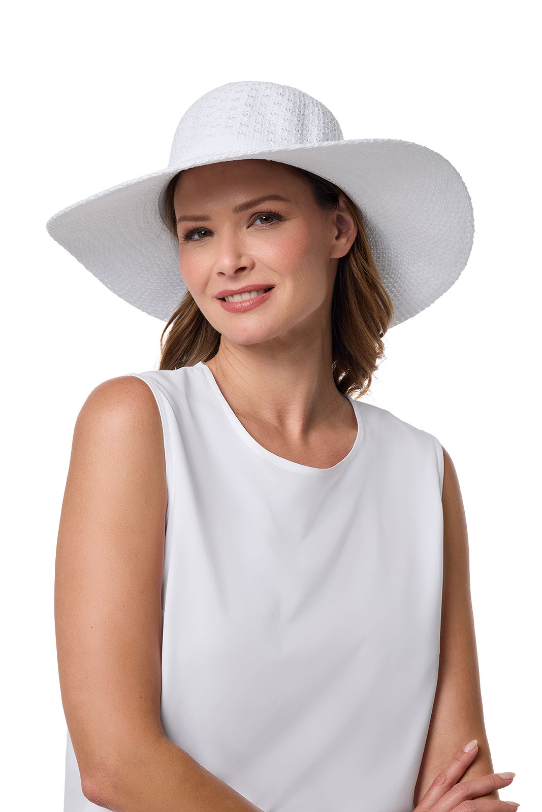 Women's Perla Packable Wide Brim Hat | White
