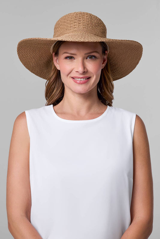 Women's Perla Packable Wide Brim Hat | Tan