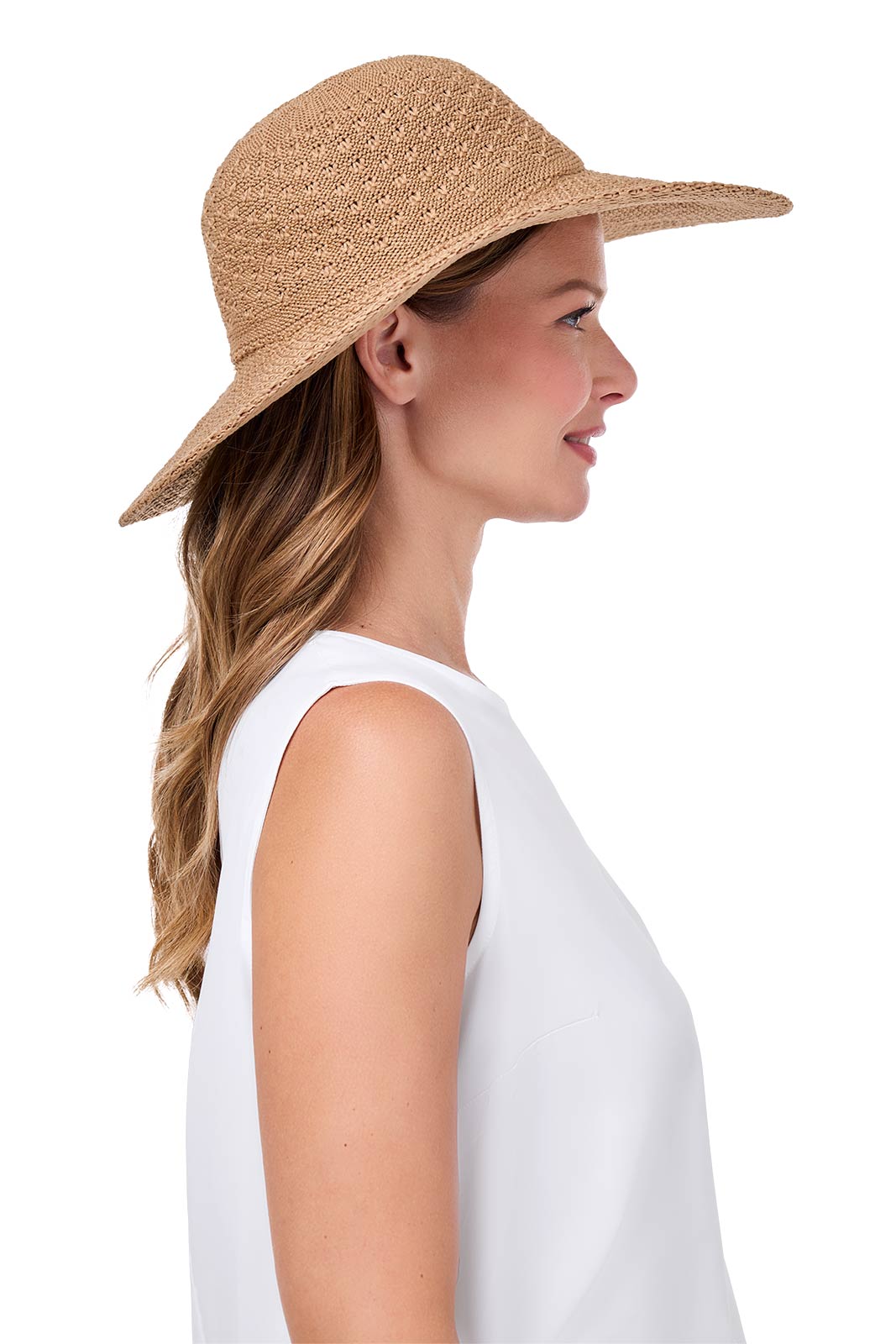 Women's Perla Packable Wide Brim Hat | Tan