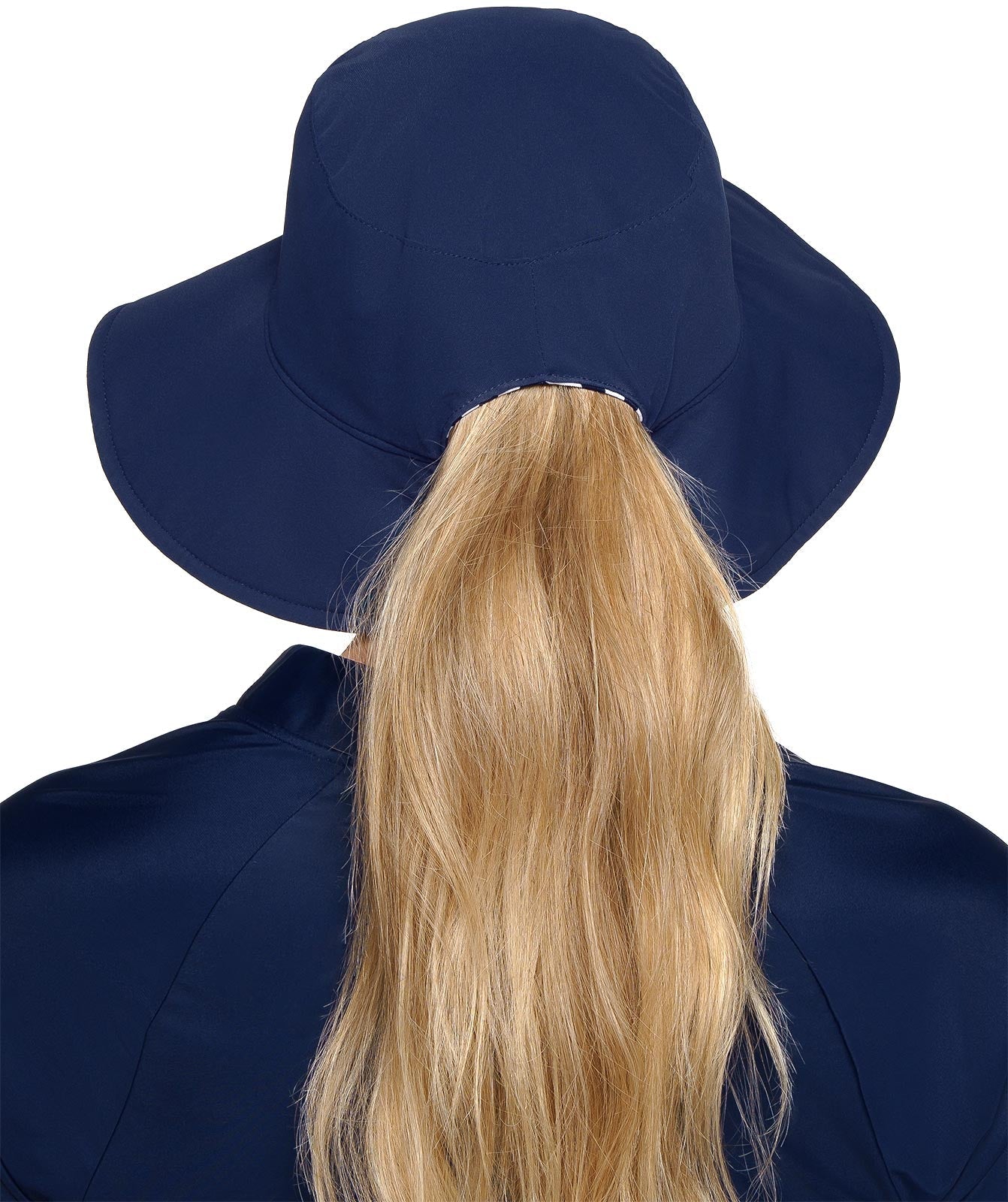 Women's Ariel Reversible Pool Hat | White/Navy Stripe