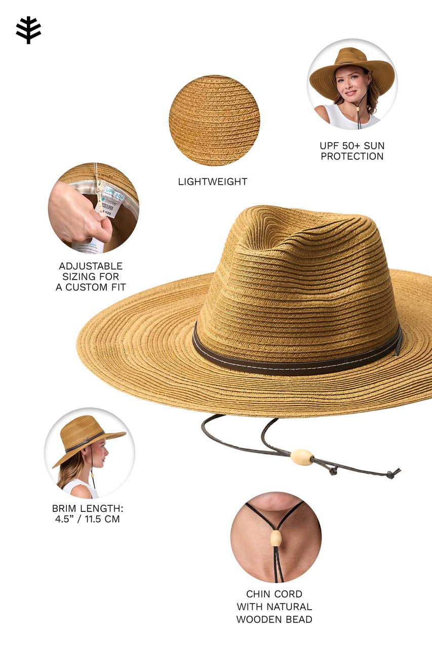 Women's Sun Hat with Chin Cord - Tempe | Tan