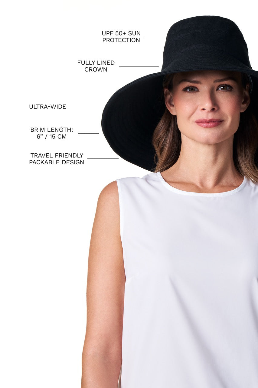 Women's Brittany Beach Hat | Black