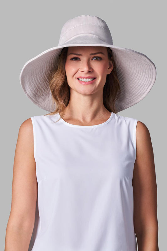 Women's Brittany Beach Hat | Natural Modern Herringbone