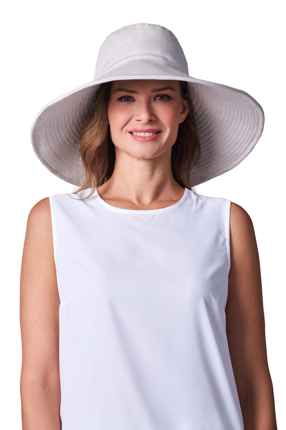 Women's Brittany Beach Hat | Natural Modern Herringbone