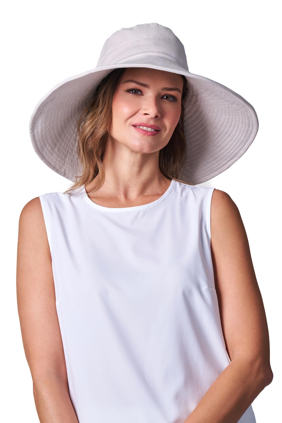 Women's Brittany Beach Hat | Natural Modern Herringbone