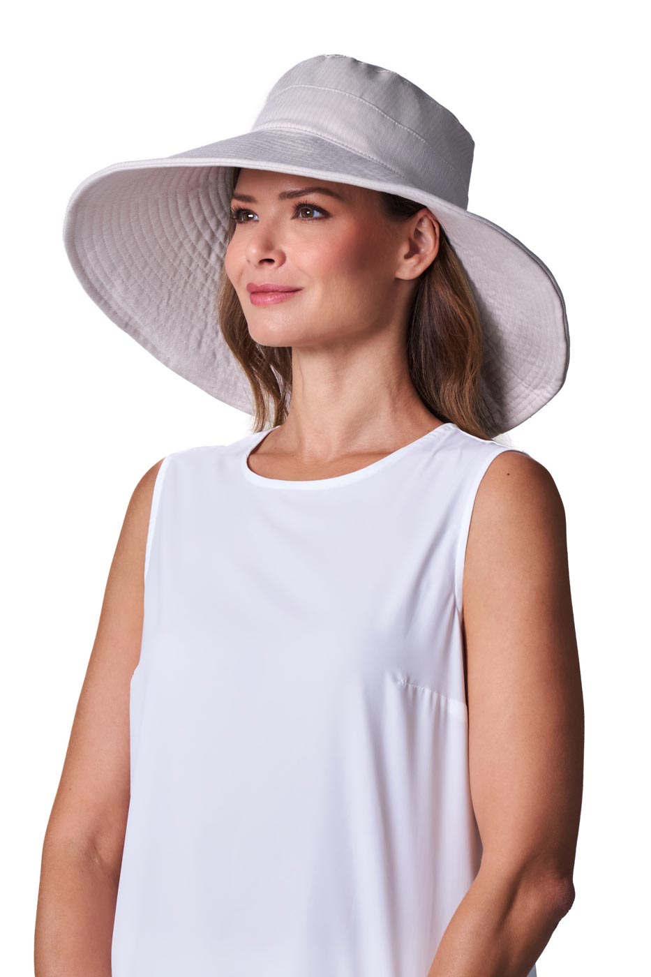 Women's Brittany Beach Hat | Natural Modern Herringbone