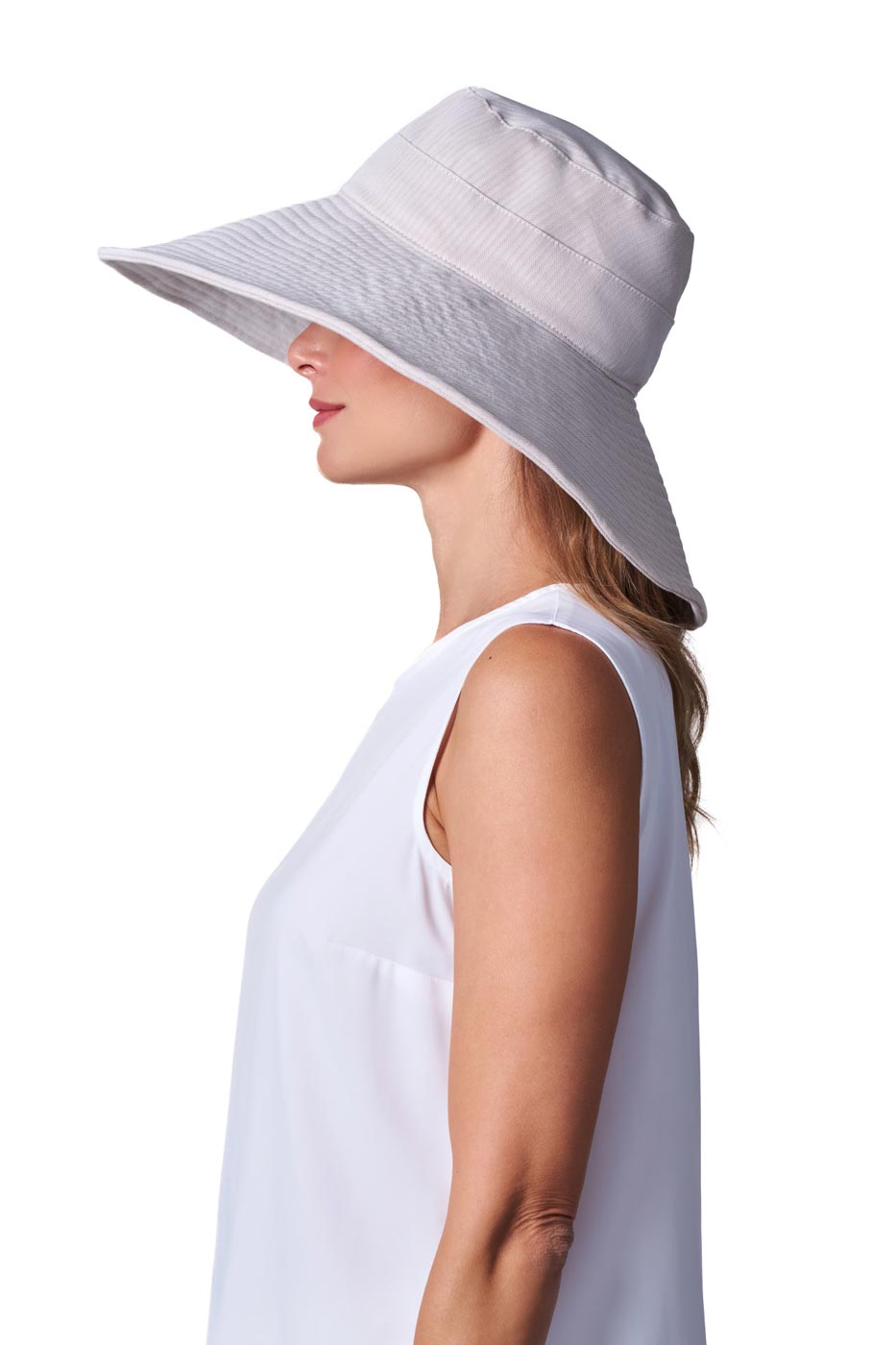 Women's Brittany Beach Hat | Natural Modern Herringbone