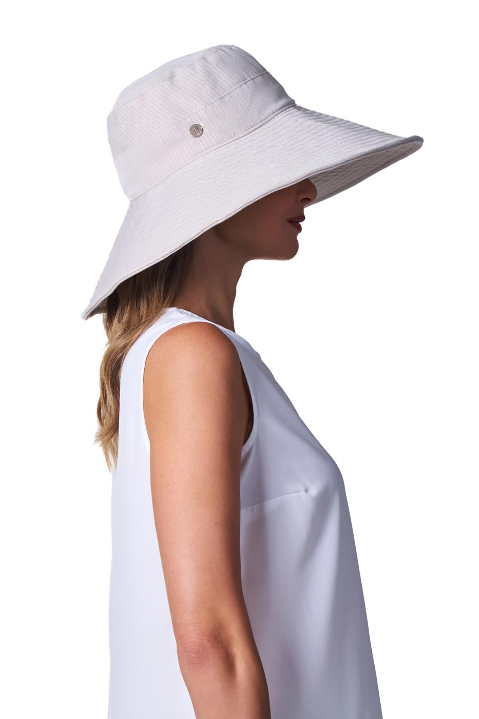 Women's Brittany Beach Hat | Natural Modern Herringbone