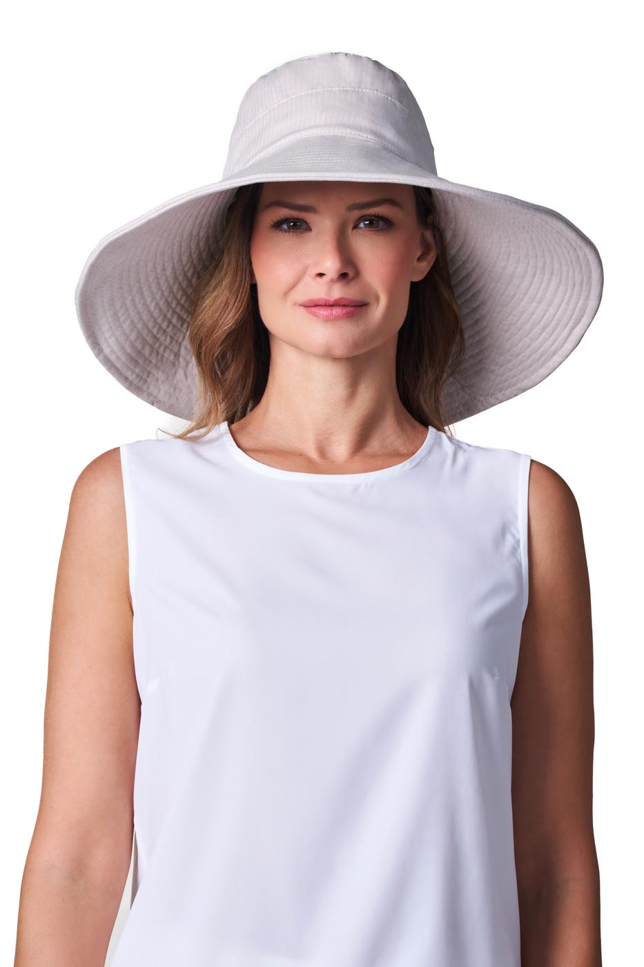 Women's Brittany Beach Hat | Natural Modern Herringbone