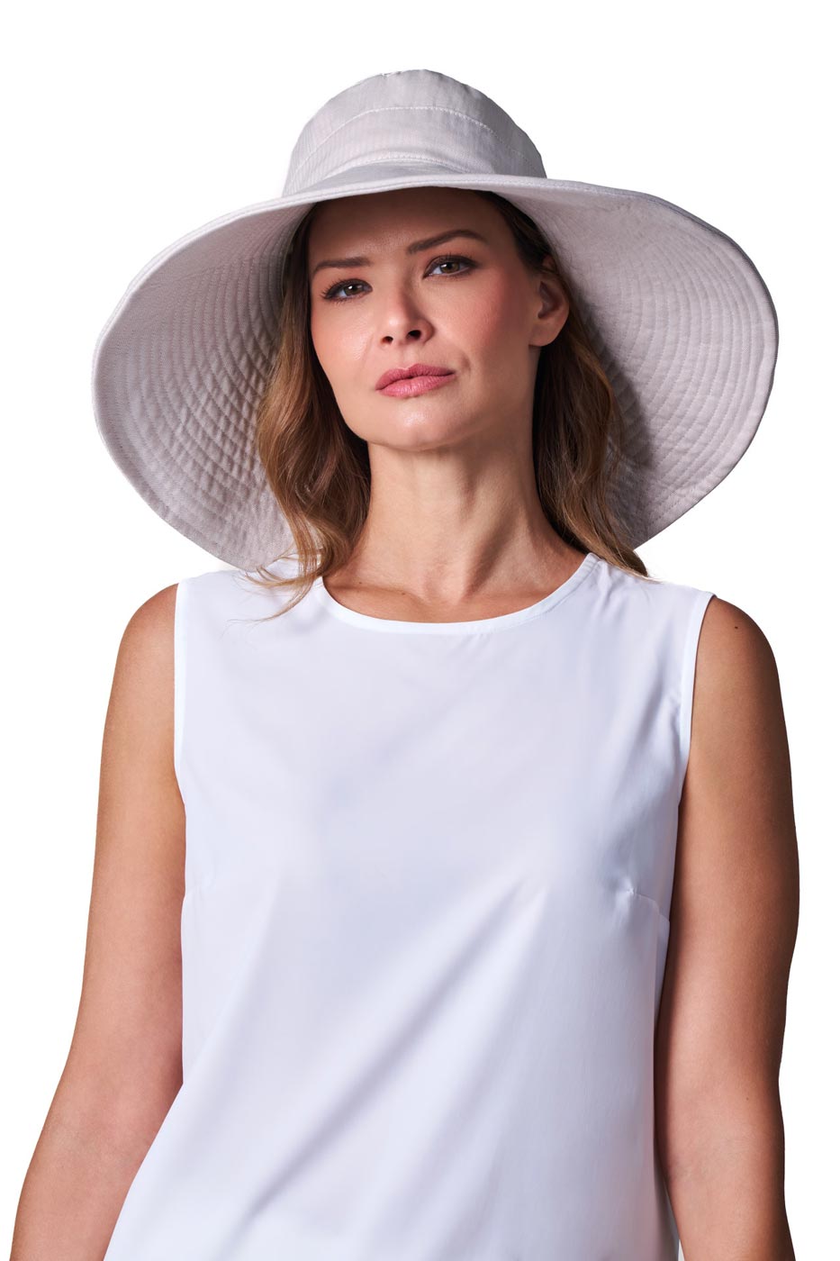 Women's Brittany Beach Hat | Natural Modern Herringbone