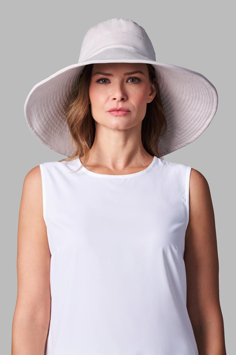 Women's Brittany Beach Hat | Natural Modern Herringbone