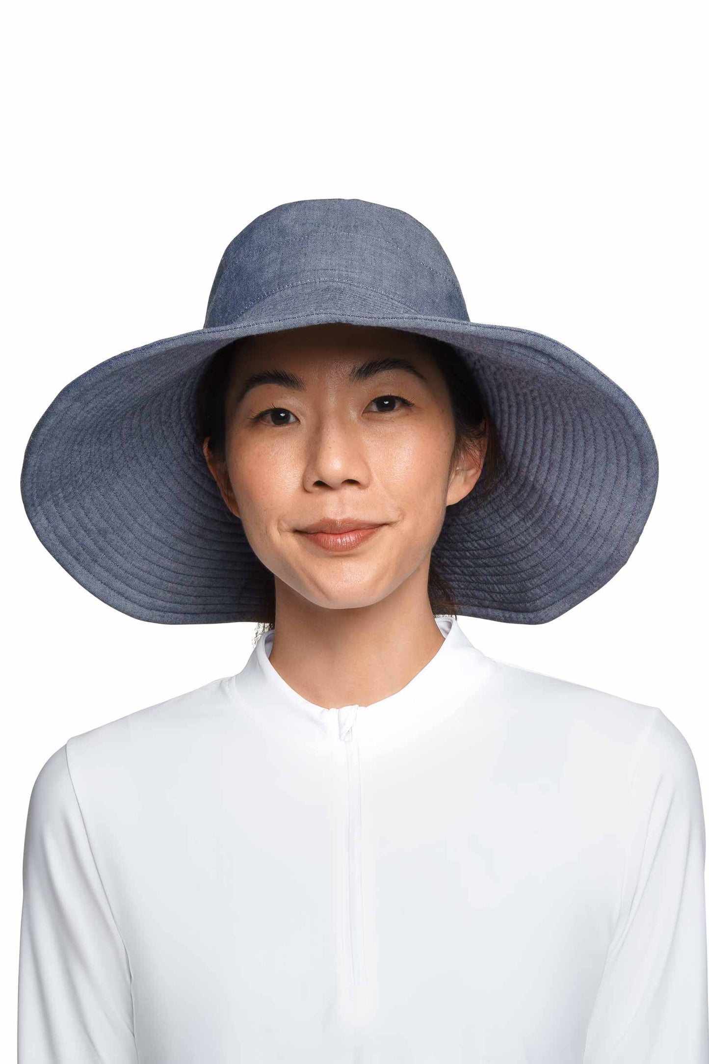 Women's Brittany Beach Hat | Denim Blue Chambray