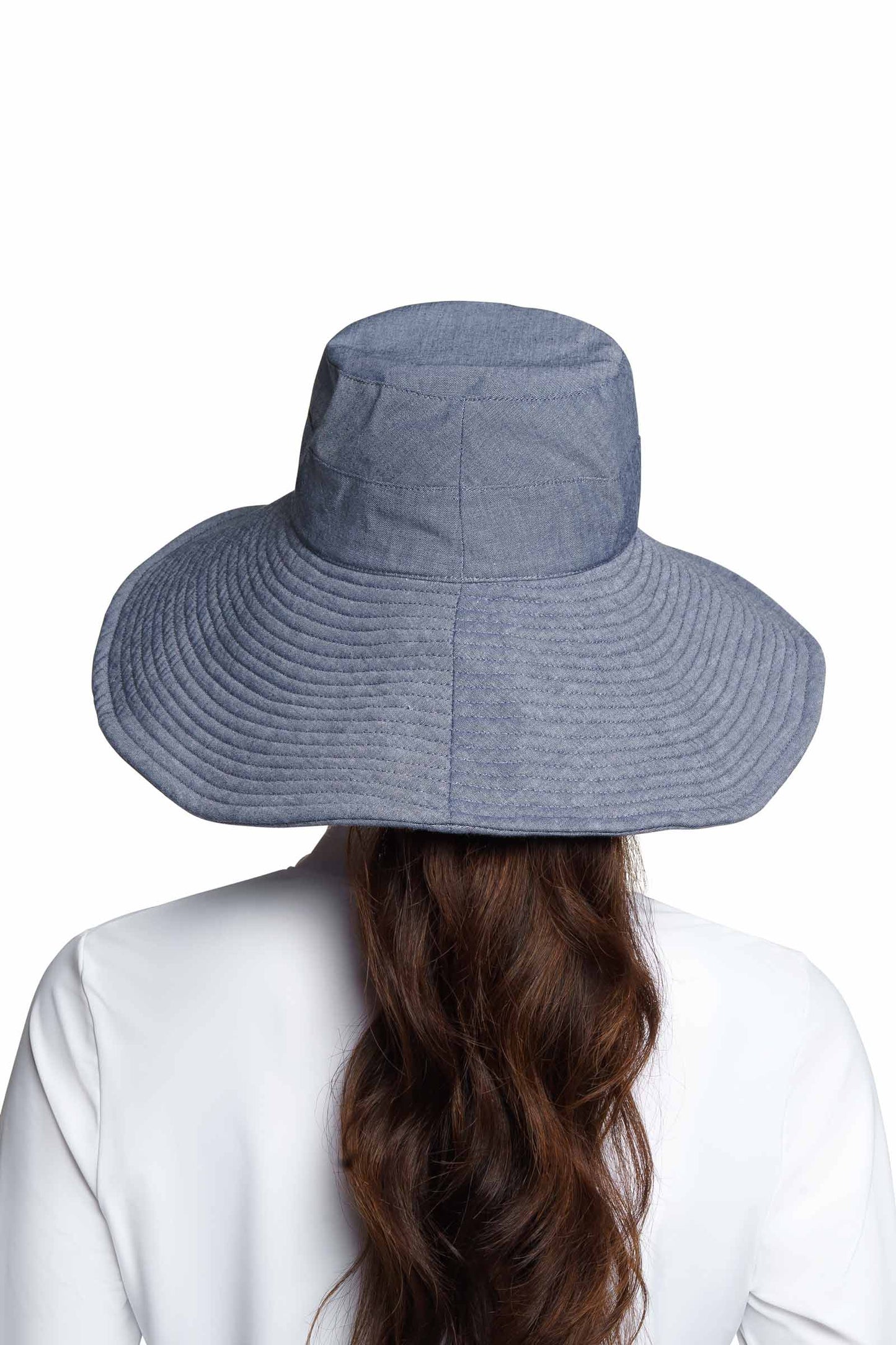 Women's Brittany Beach Hat | Denim Blue Chambray