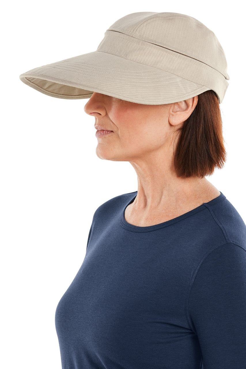 Women's Bel Aire Zip-Off Sun Visor | Natural Modern Herringbone