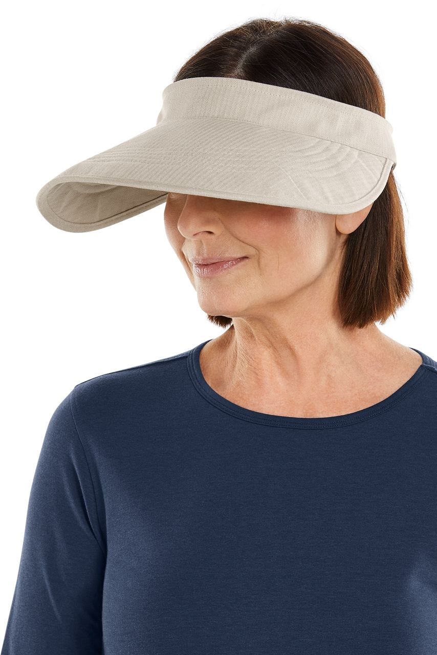Women's Bel Aire Zip-Off Sun Visor | Natural Modern Herringbone