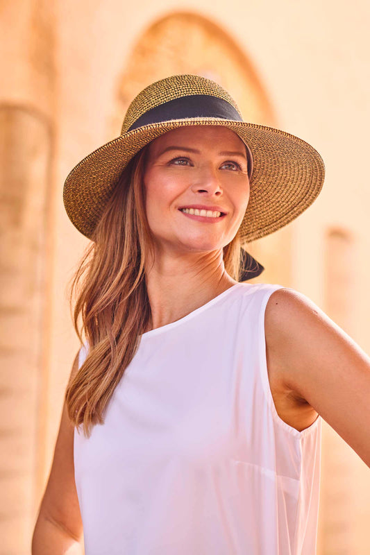 Women's Clara Sun Hat | Tan/Black Multi-Color
