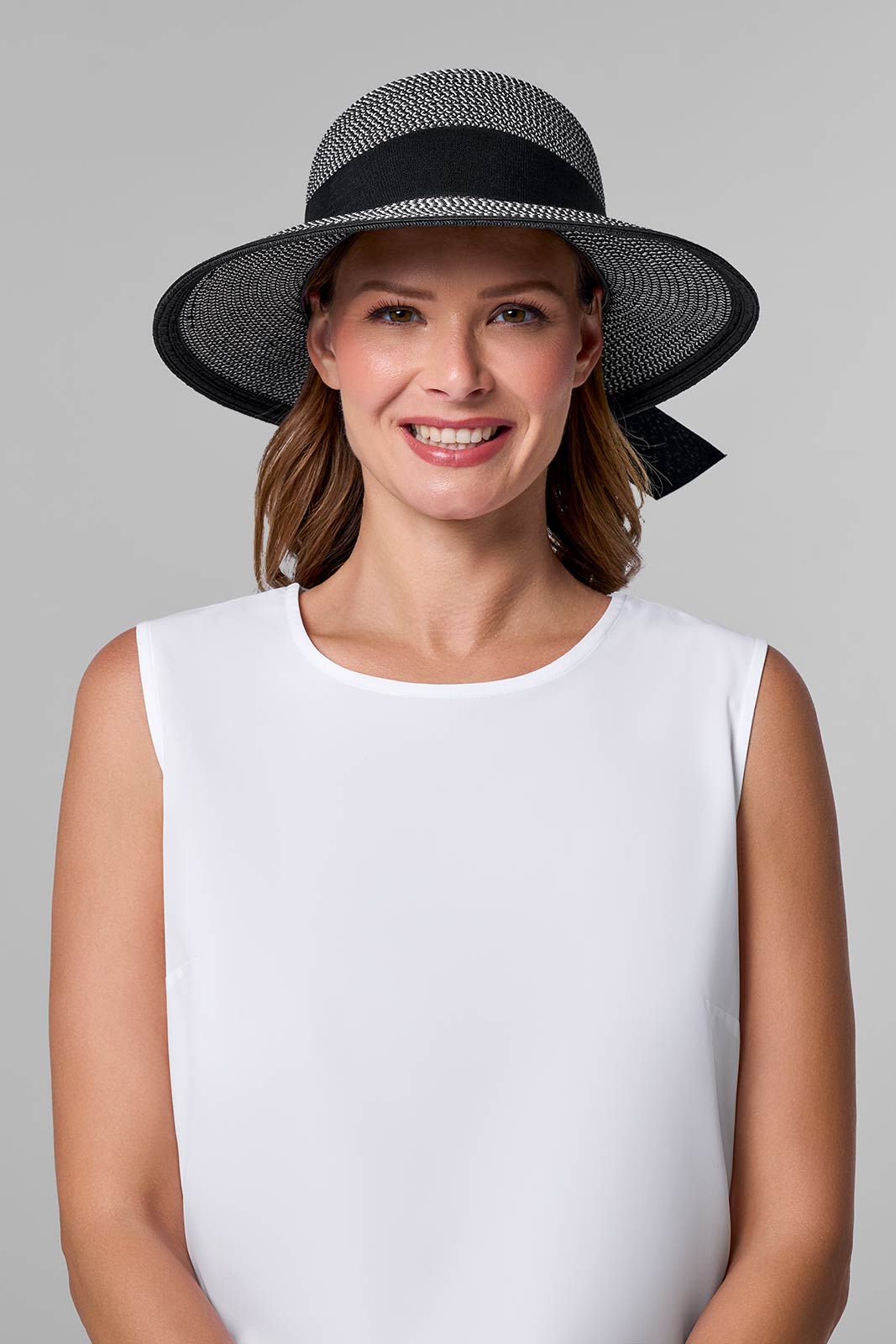 Women's Clara Sun Hat | Black/Ivory Colorblock