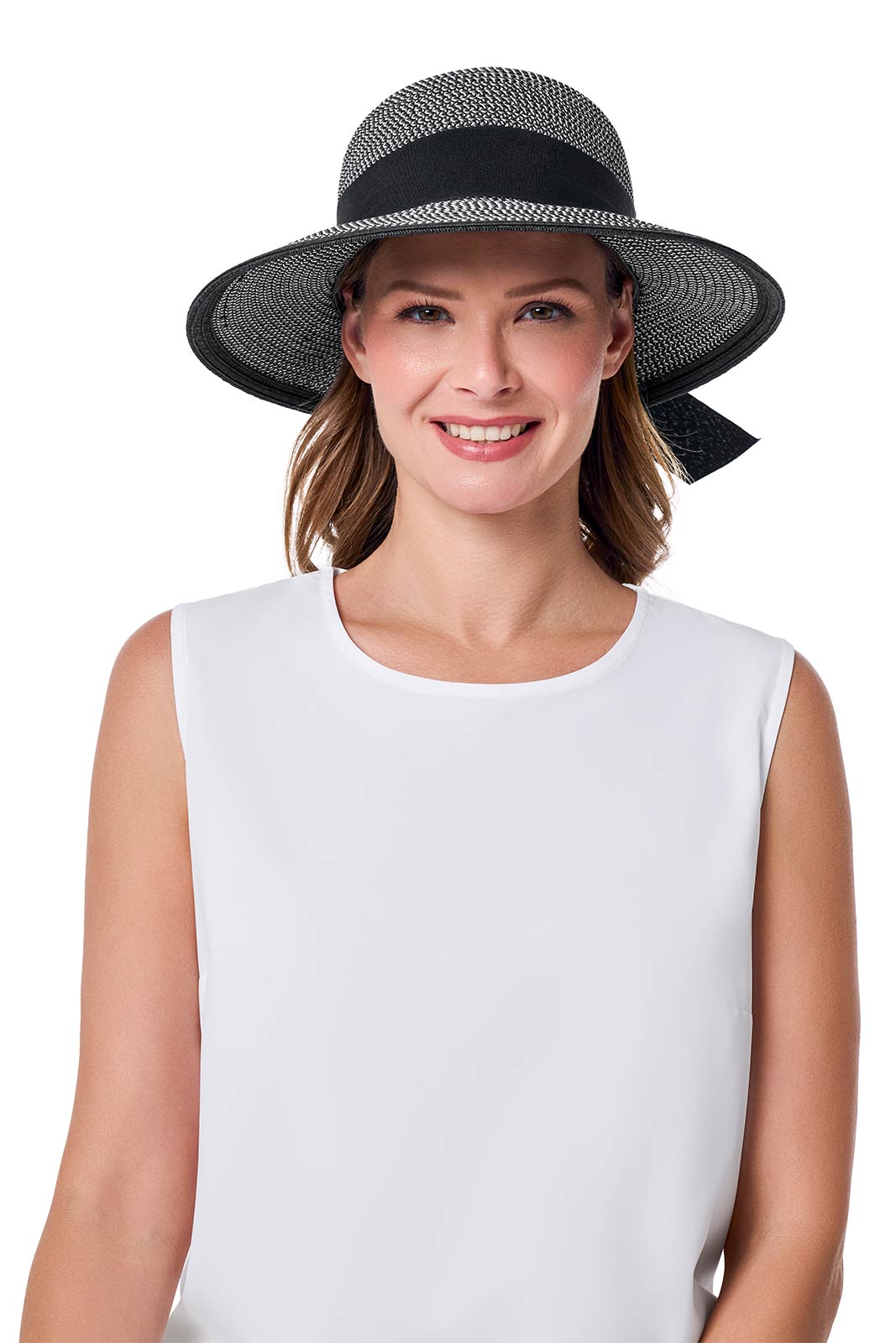 Women's Clara Sun Hat | Black/Ivory Colorblock