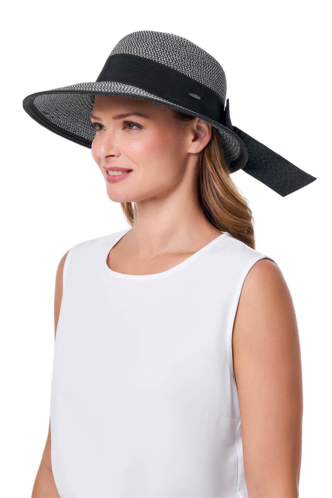 Women's Clara Sun Hat | Black/Ivory Colorblock