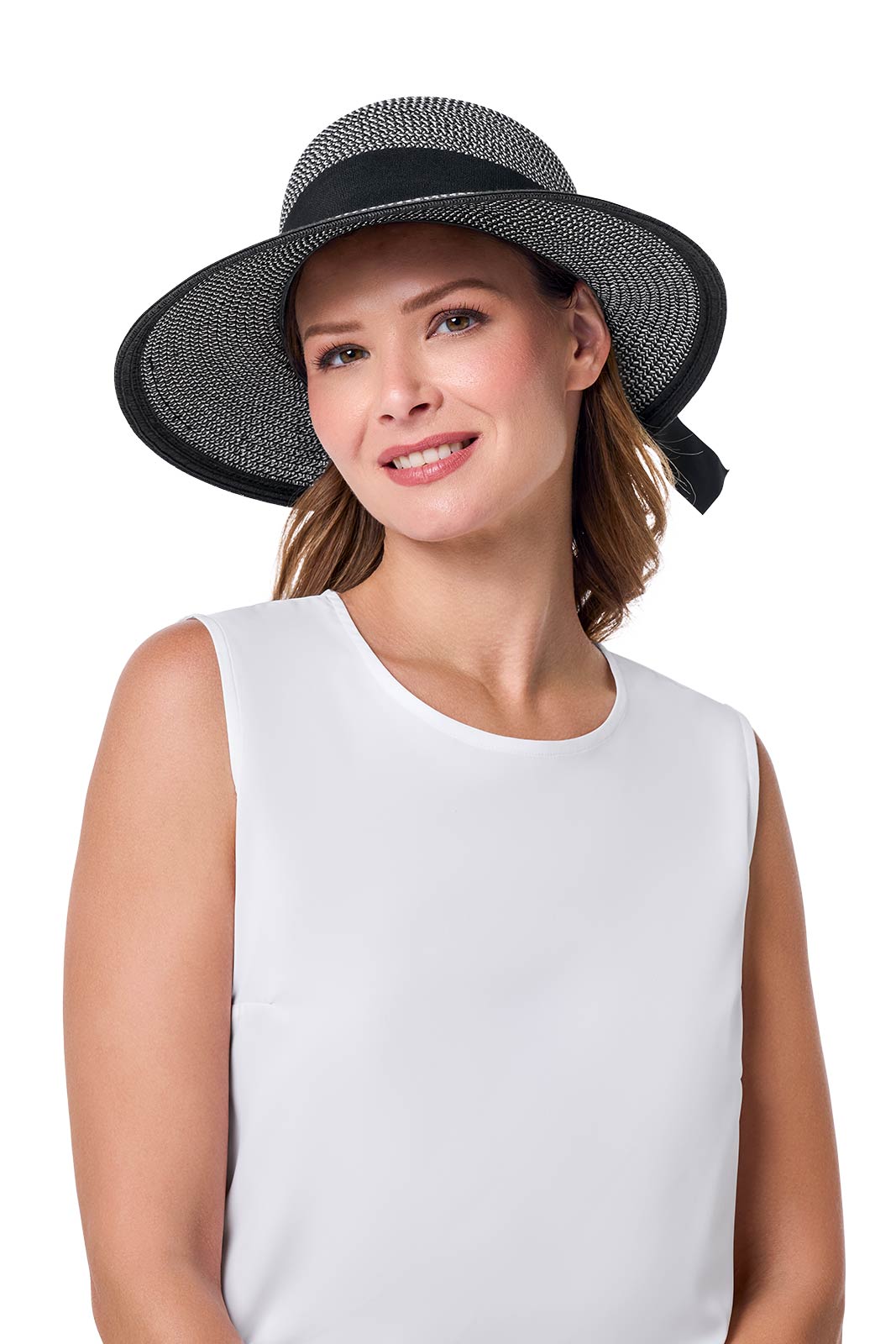 Women's Clara Sun Hat | Black/Ivory Colorblock