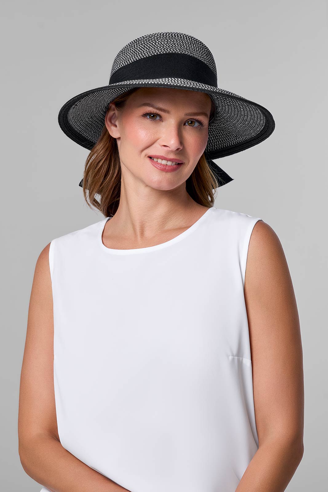 Women's Clara Sun Hat | Black/Ivory Colorblock