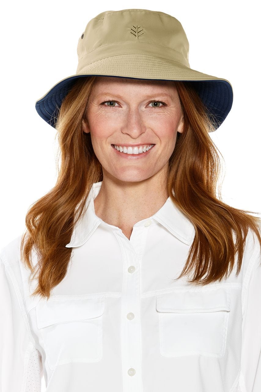 Women's Landon Reversible Bucket Hat | Tan/Navy