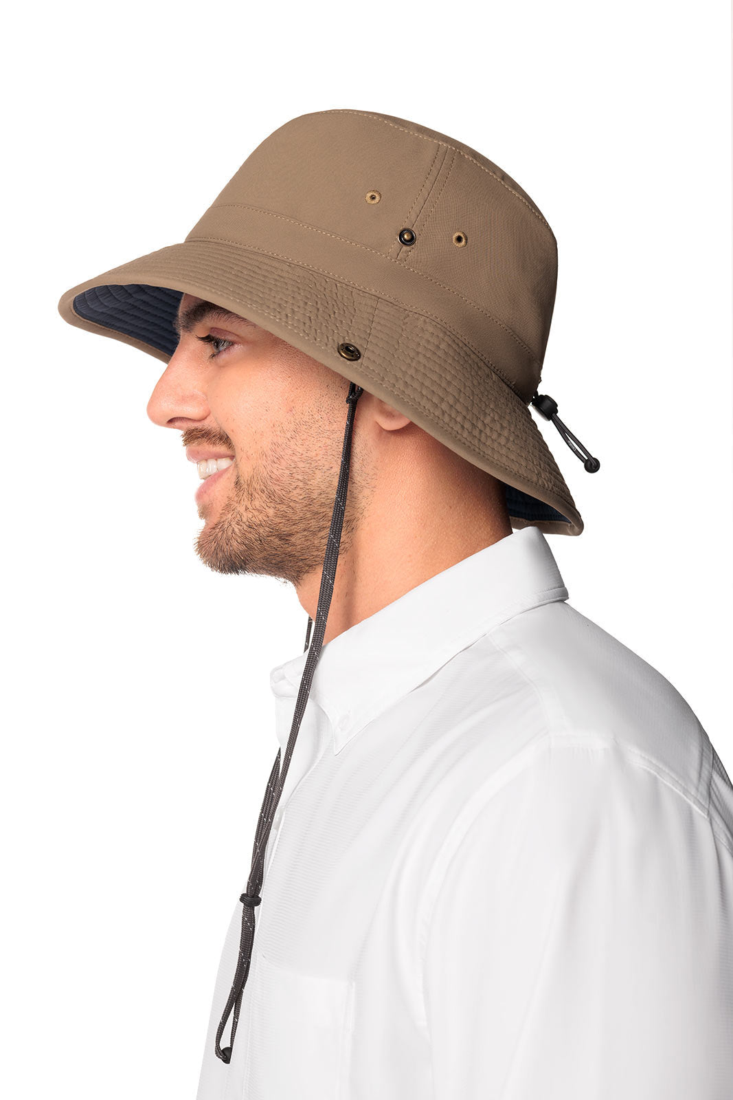 Unisex Chase Featherweight Bucket Hat | Khaki/Navy
