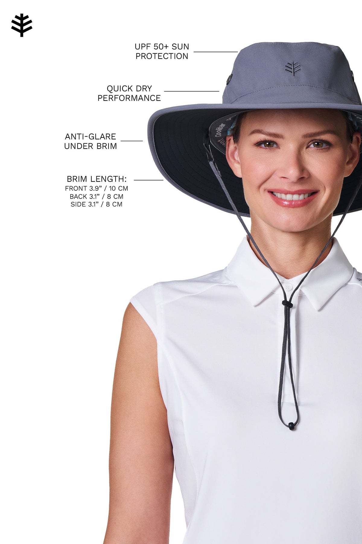 Sombrero unisex Leo de ala ancha moldeable | Carbón/Negro