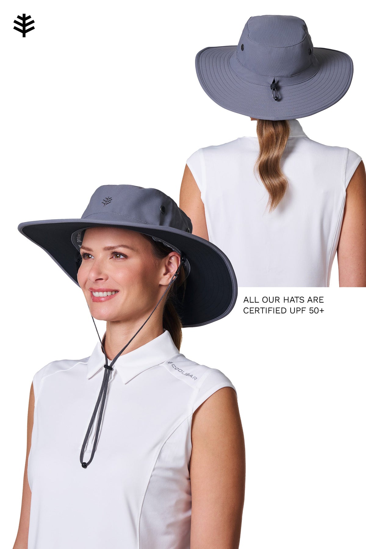 Sombrero unisex Leo de ala ancha moldeable | Carbón/Negro