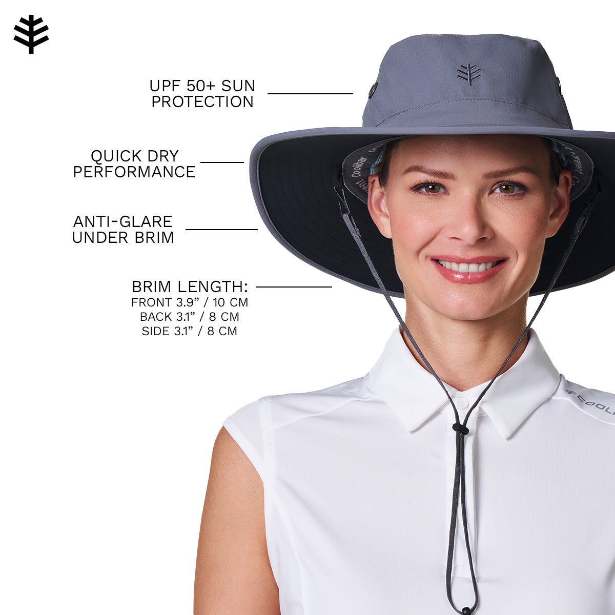 Sombrero unisex Leo de ala ancha moldeable | Carbón/Negro