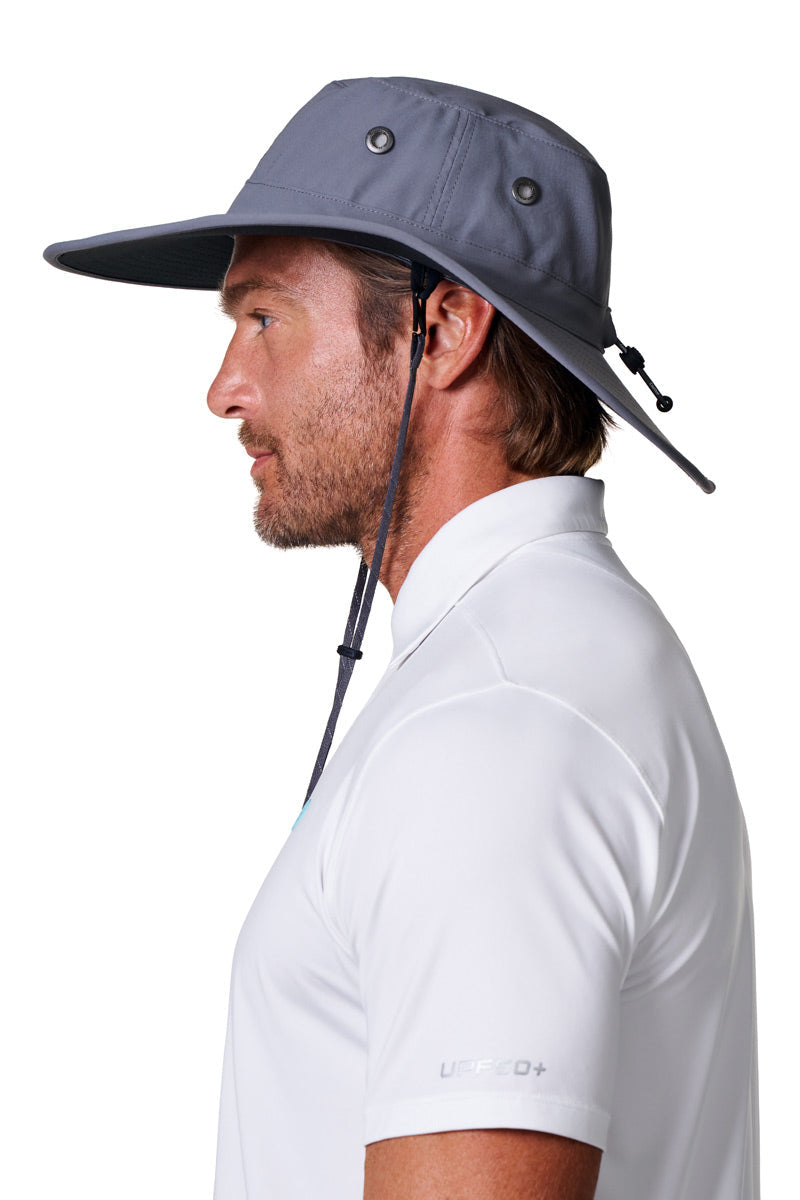 Unisex Leo Shapeable Wide Brim Hat | Carbon/Black