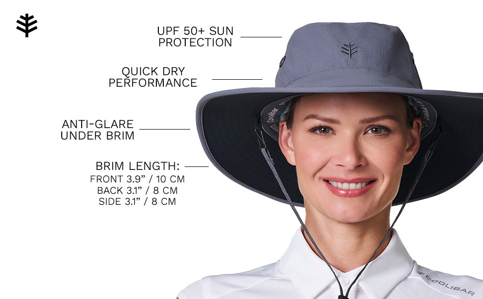 Unisex Leo Shapeable Wide Brim Hat | Carbon/Black