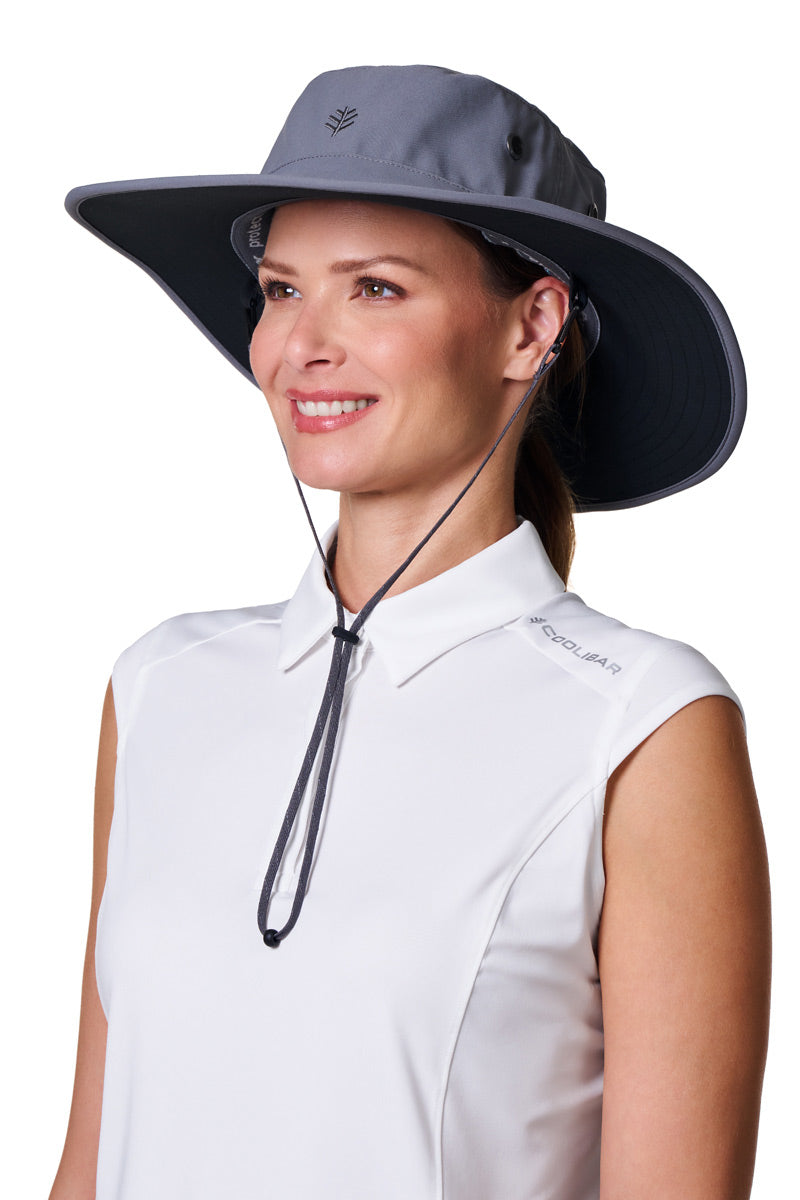 Unisex Leo Shapeable Wide Brim Hat | Carbon/Black