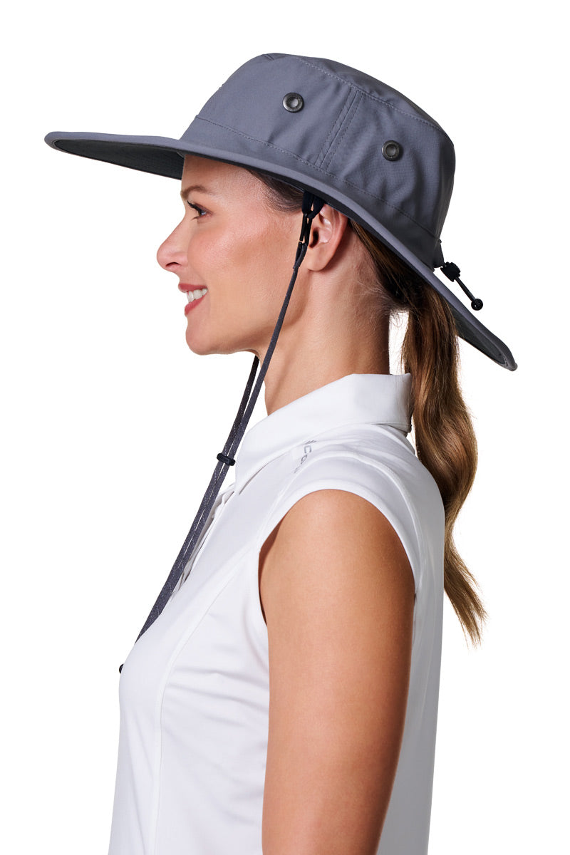 Unisex Leo Shapeable Wide Brim Hat | Carbon/Black