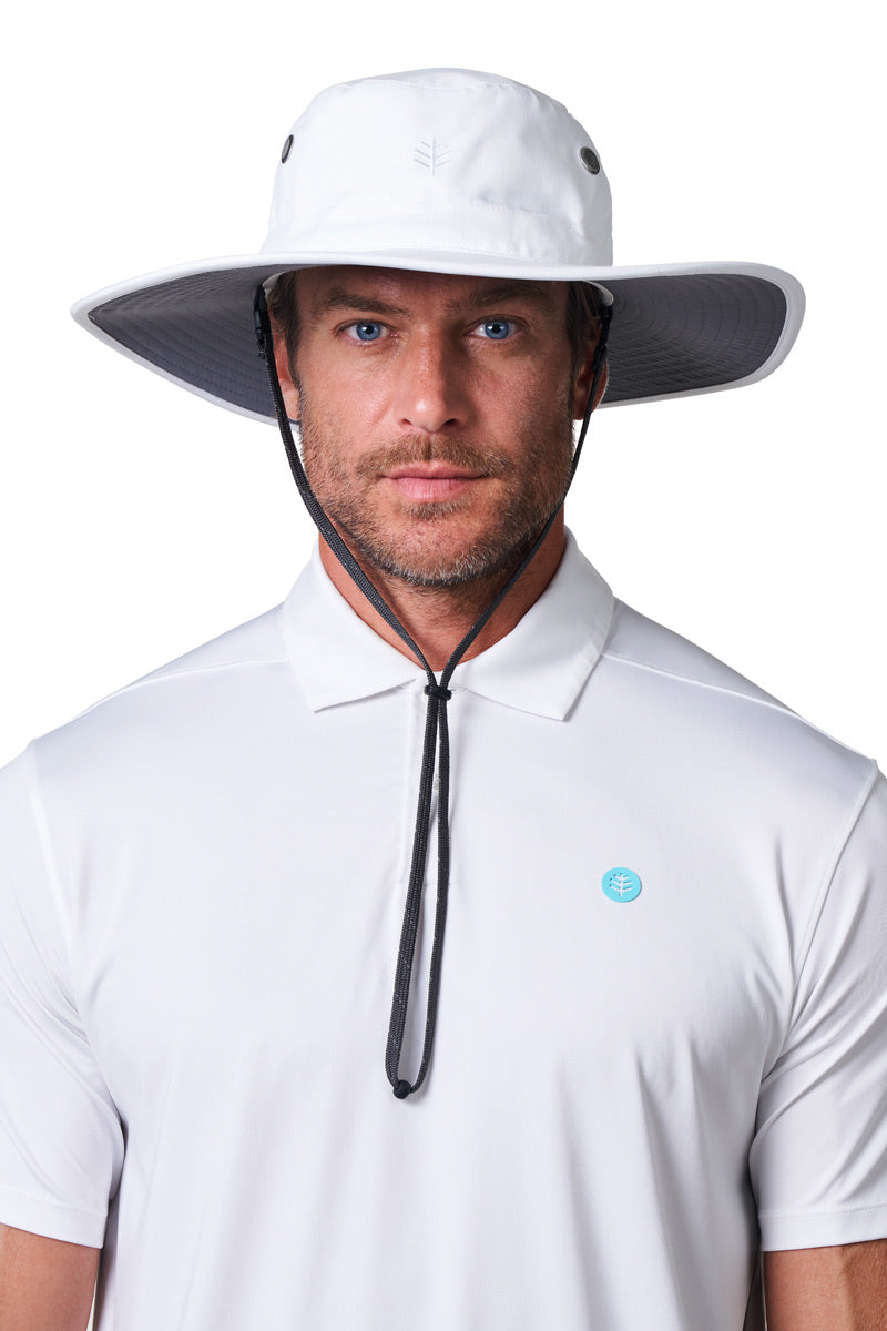 Unisex Leo Shapeable Wide Brim Hat | White/Carbon