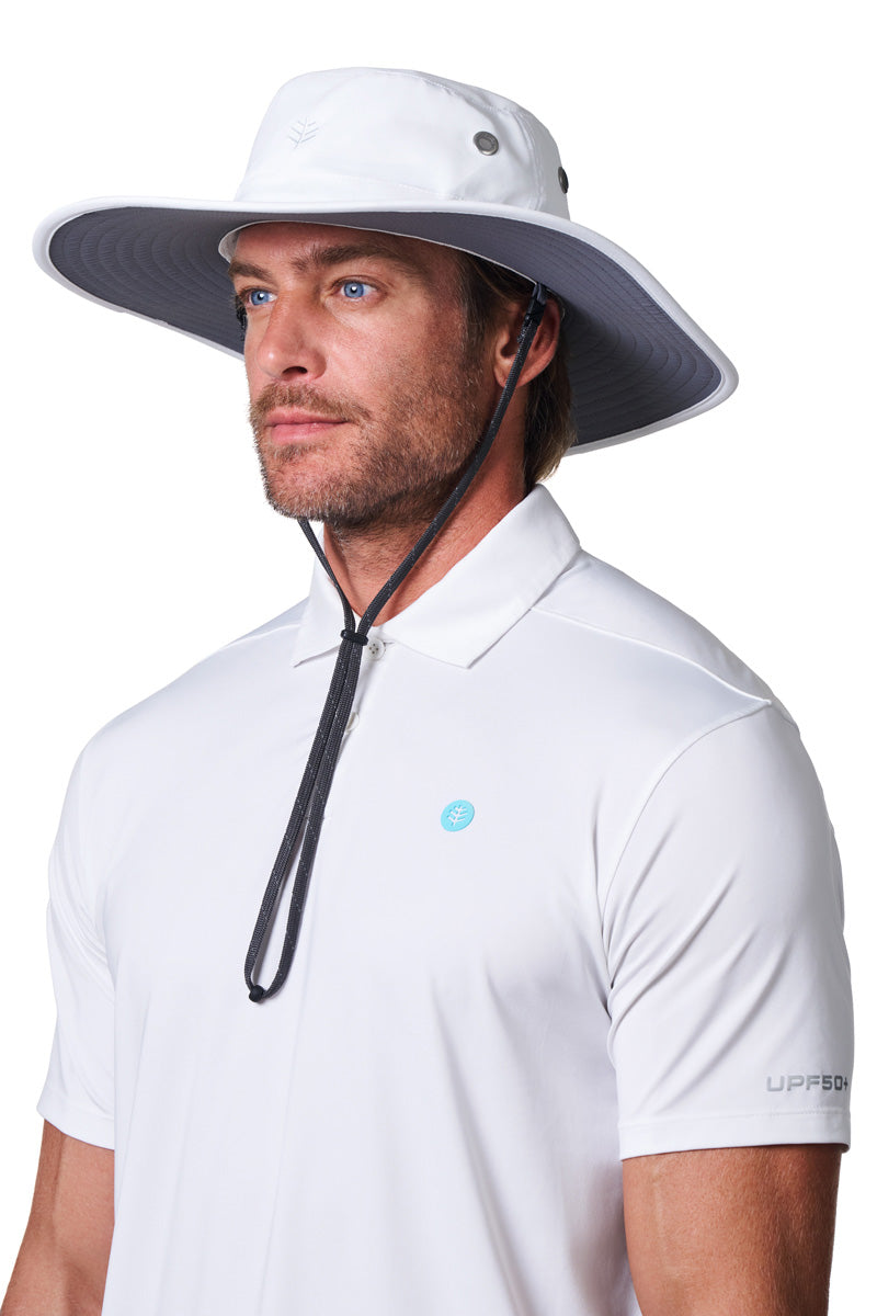 Unisex Leo Shapeable Wide Brim Hat | White/Carbon
