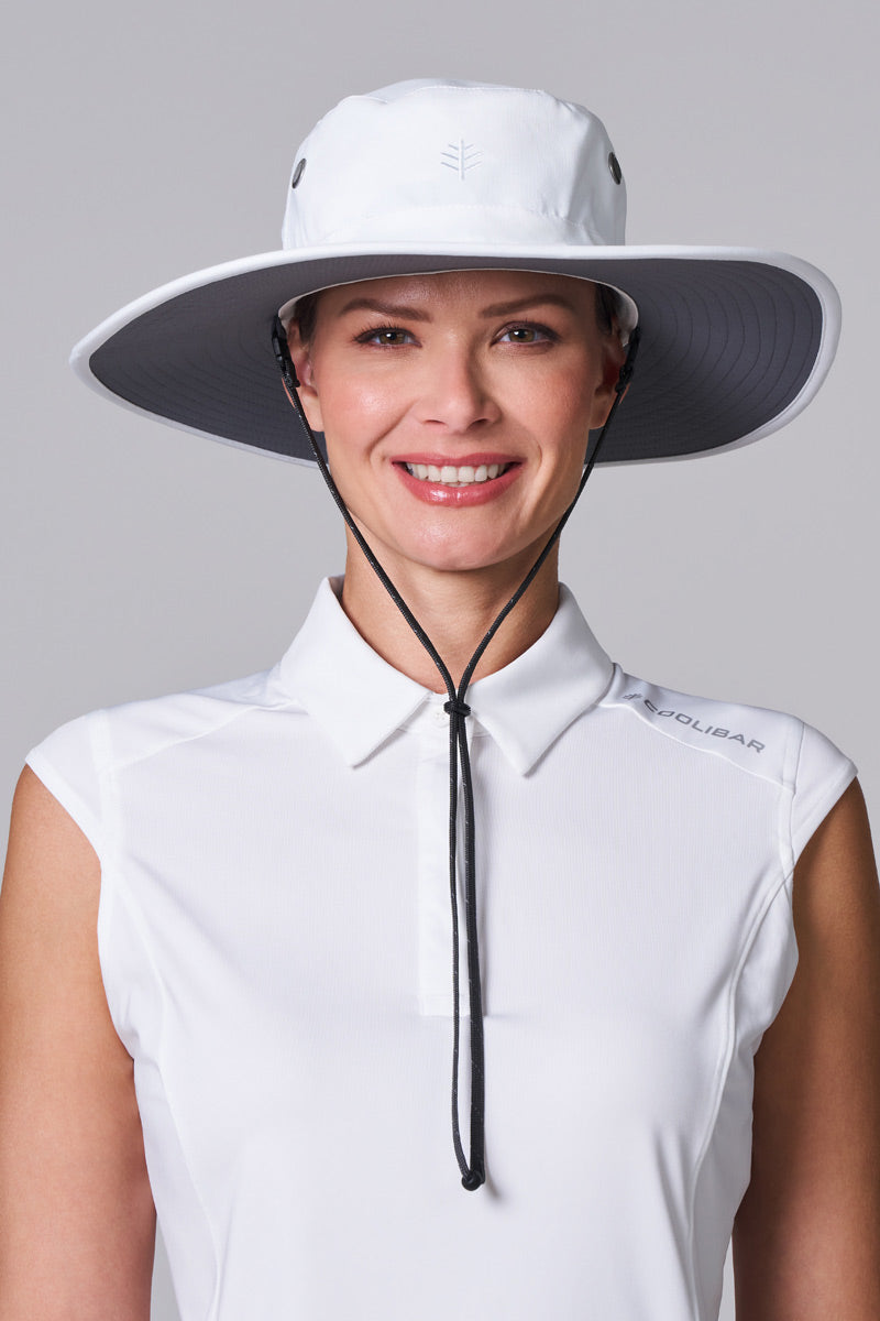 Unisex Leo Shapeable Wide Brim Hat | White/Carbon