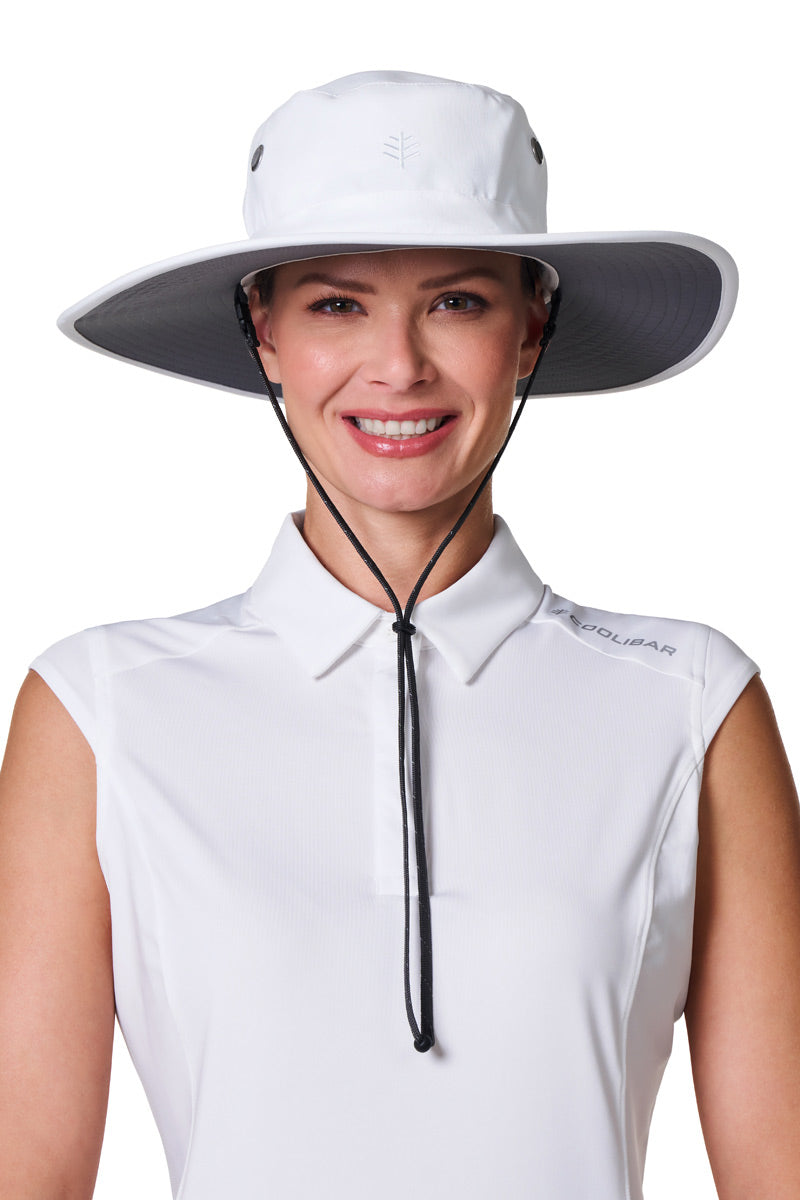 Unisex Leo Shapeable Wide Brim Hat | White/Carbon