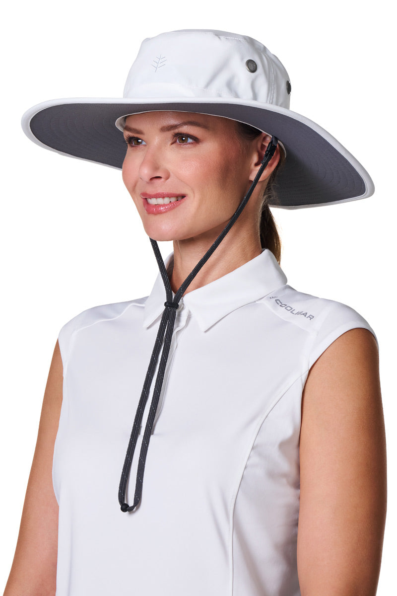 Unisex Leo Shapeable Wide Brim Hat | White/Carbon