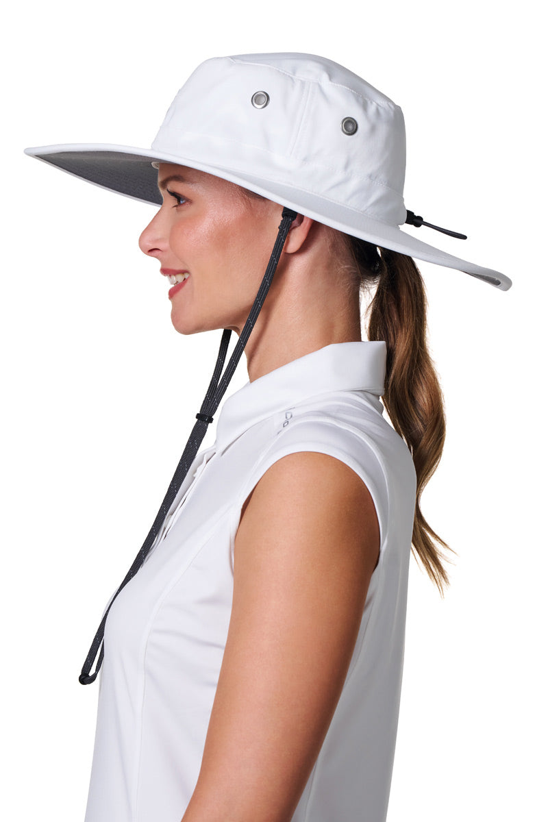 Unisex Leo Shapeable Wide Brim Hat | White/Carbon