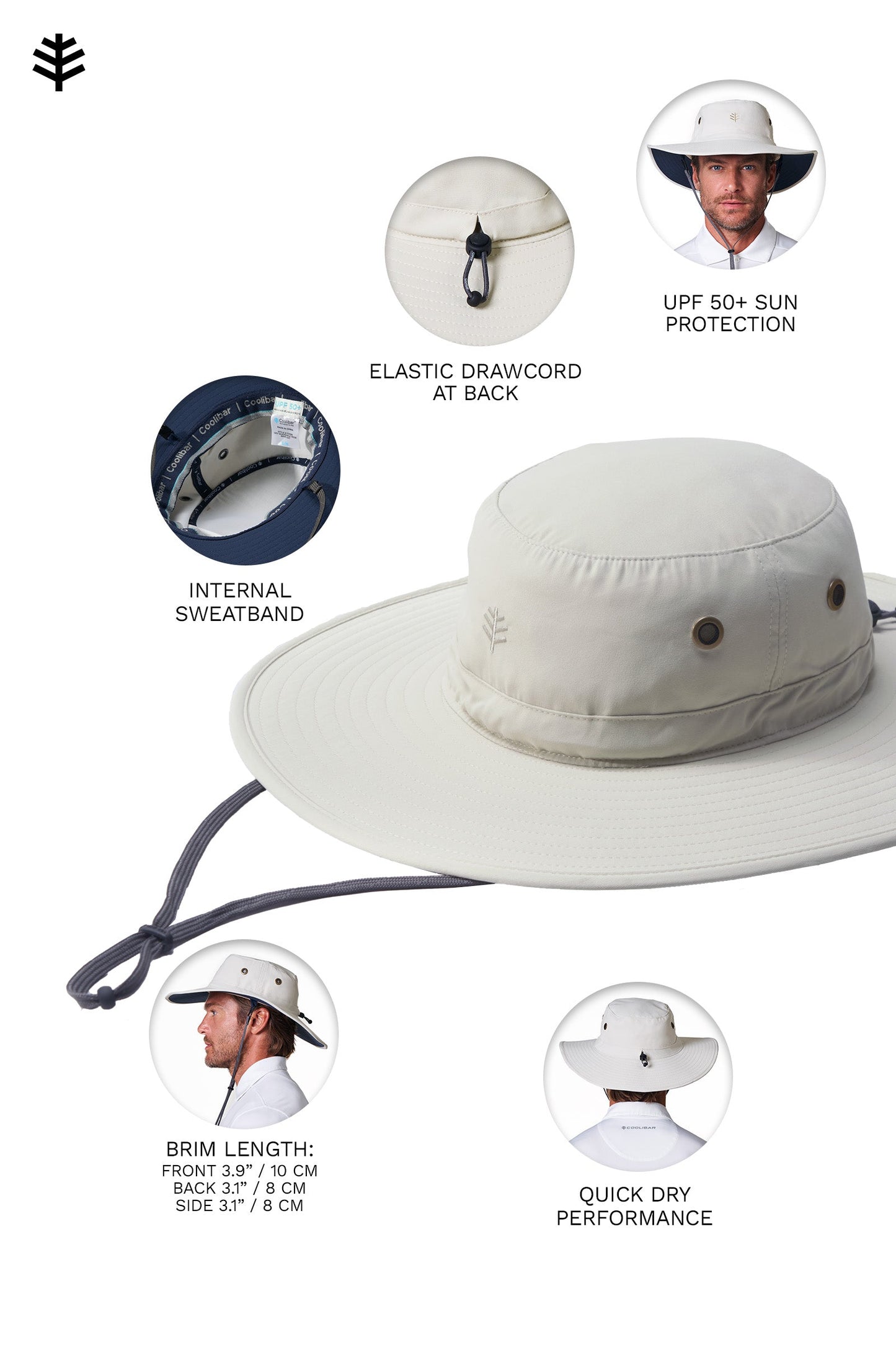 Unisex Leo Shapeable Wide Brim Hat | White/Carbon