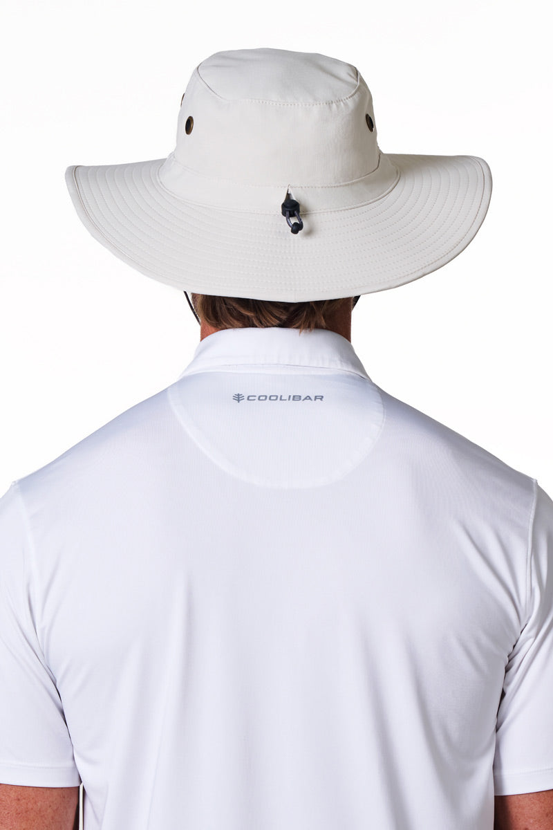 Unisex Leo Shapeable Wide Brim Hat| Stone/Navy
